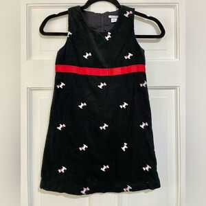 Hartstrings Girls 6X Black Courduroy Dress Embroidered Scottie Dogs